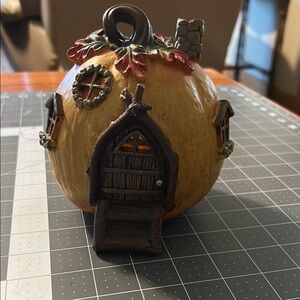 Lighted Pumpkin village or Fairy House for village